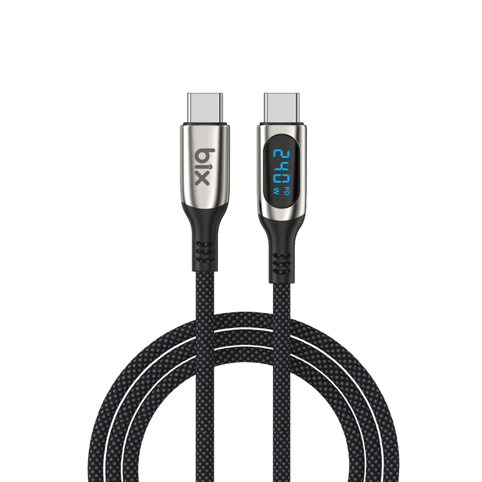 Bix Bxcc243 240W PD Hızlı Şarj ve Data Kablosu Göstergeli