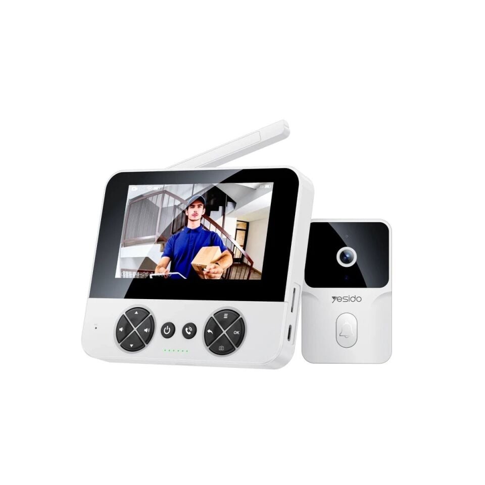 Yesido KM27 Gece Görüş Özellikli Akıllı Görüntülü Wireless Diyafon - Beyaz