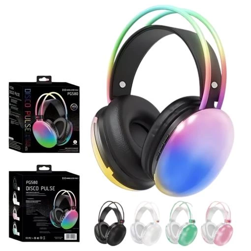 PG580 RGB KULAKÜSTÜ BLUETOOTH KULAKLIK PEMBE