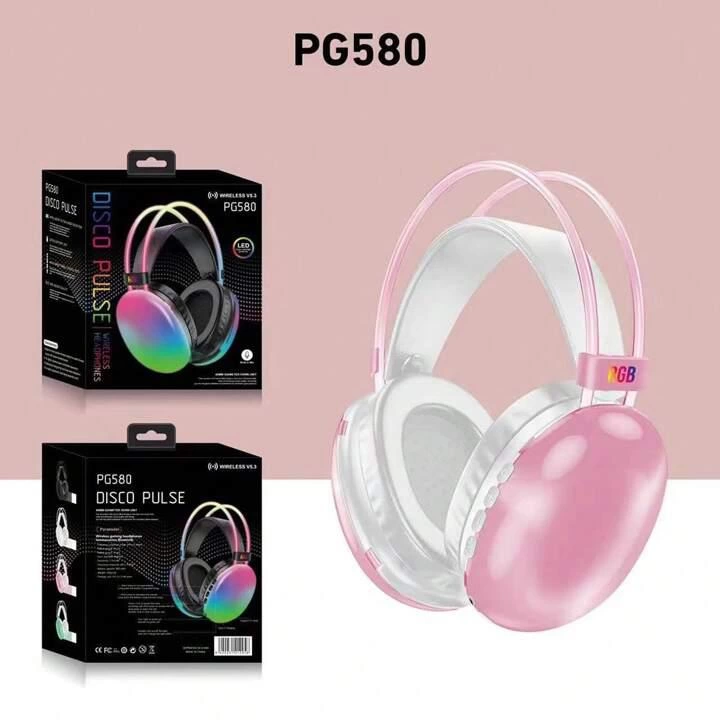 PG580 RGB Kulaküstü Bluetooth Kulaklık Pembe