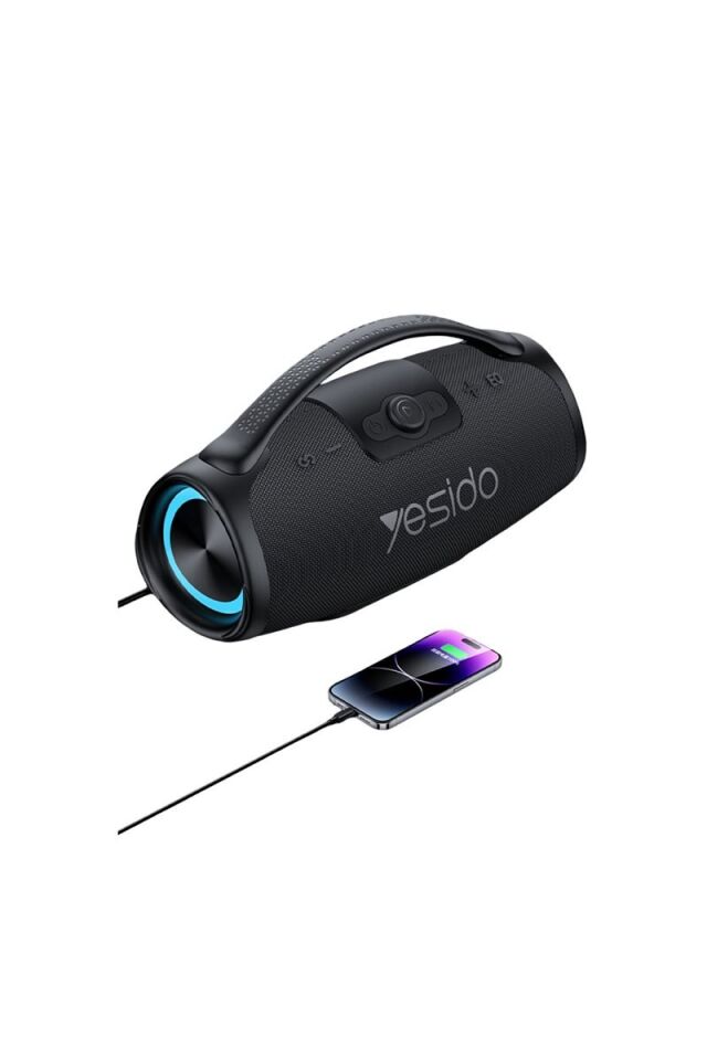 Yesido YSW45 120W RGB Işıklı Karaoke Mikrofonlu Bluetooth Kablosuz Hoparlör - Siyah