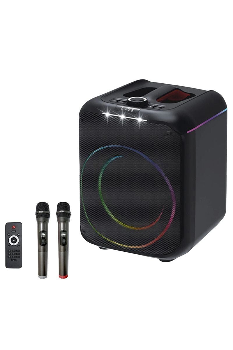 Konfulon F39 25W Sürücülü RGB Işıklı 2 Adet Mikrofonlu Bluetooth 5.3 Kablosuz Hoparlör - Siyah