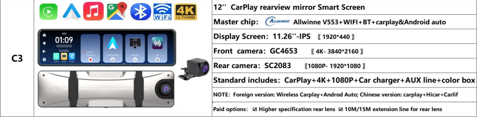 İDRAGON C3 CARPLAY