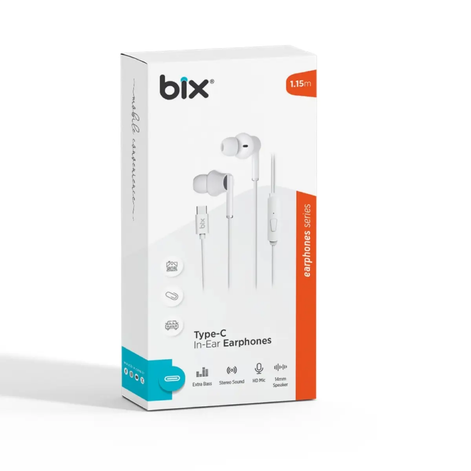 Bix Type-C Beyaz Kulaklık HF01C