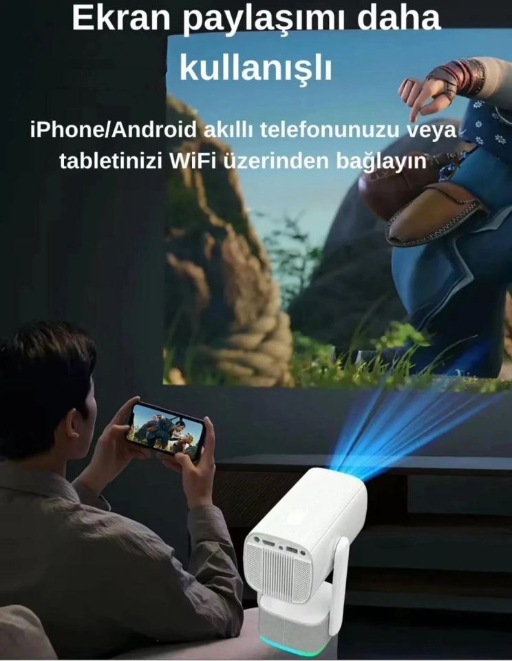 Lensun Projeksiyon Şarjlı New 14 Beyaz - 8