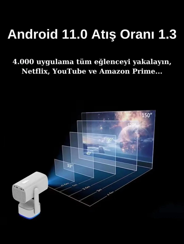 Lensun Projeksiyon Şarjlı New 14 Beyaz - 6