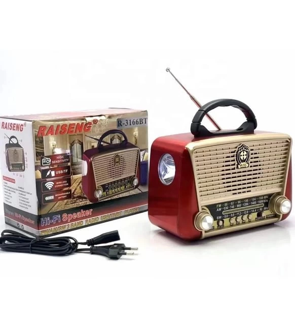 Bluetooth Nostalji Speaker Kırmızı R-3166BT