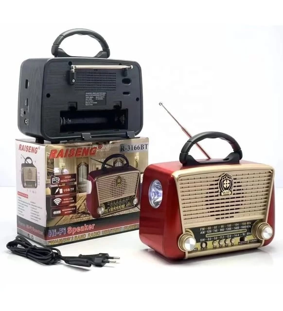 Bluetooth Nostalji Speaker Kırmızı R-3166BT - 2