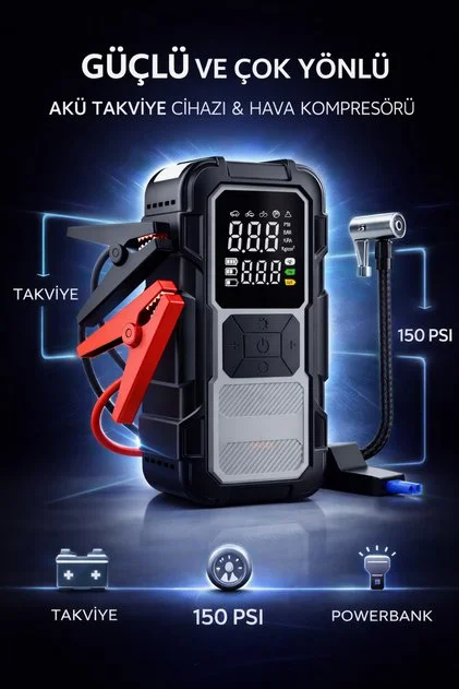 AT002 AKÜ TAKVİYE POMPA 4 İN 1