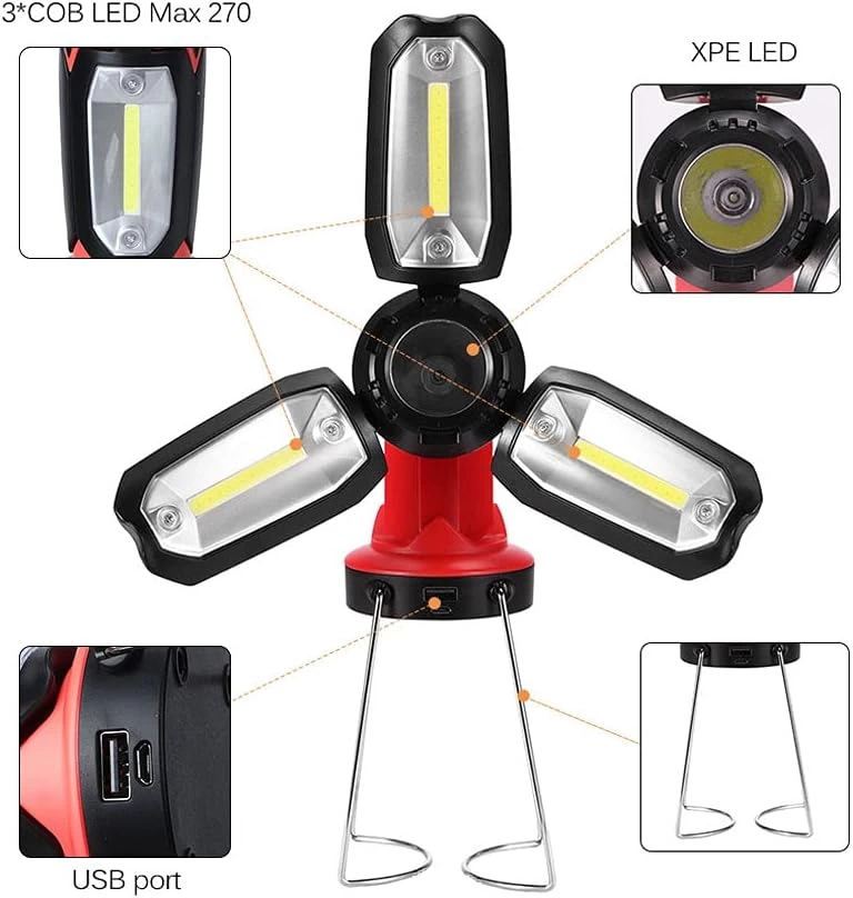 Ledli Şarjlı Gece Lambası MX-8801 Kırmızı - 6