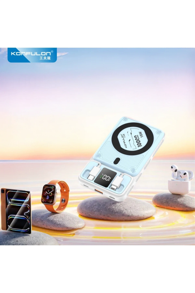 Konfulon M25W 10.000 mAh 20W PD MagSafe Powerbank - Mavi - 3
