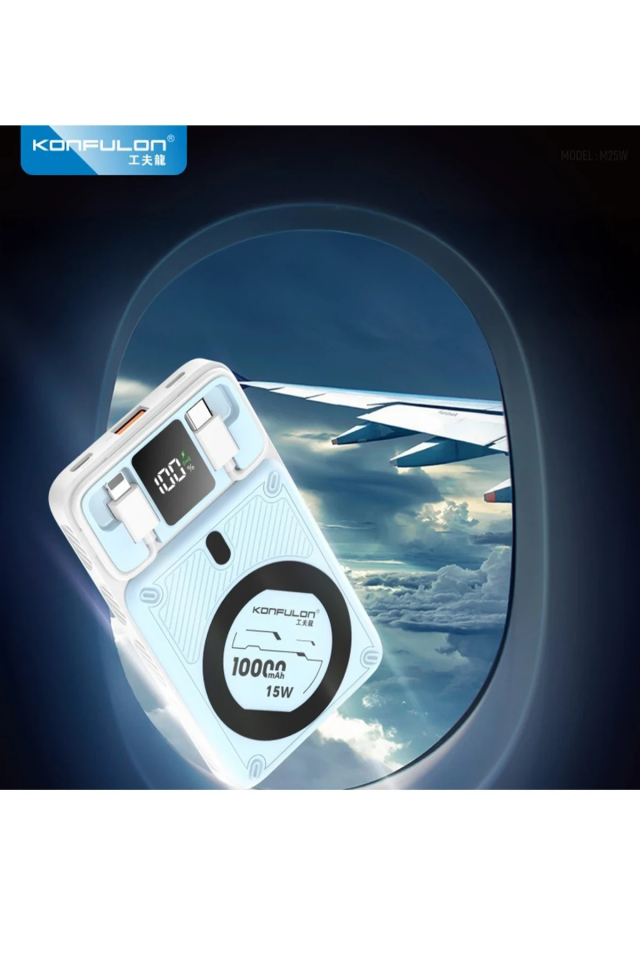 Konfulon M25W 10.000 mAh 20W PD MagSafe Powerbank - Mavi - 5