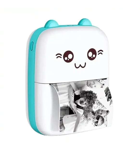 Mini Printer PR-01 Termal Fotoğraf Yazıcısı Mavi - 2
