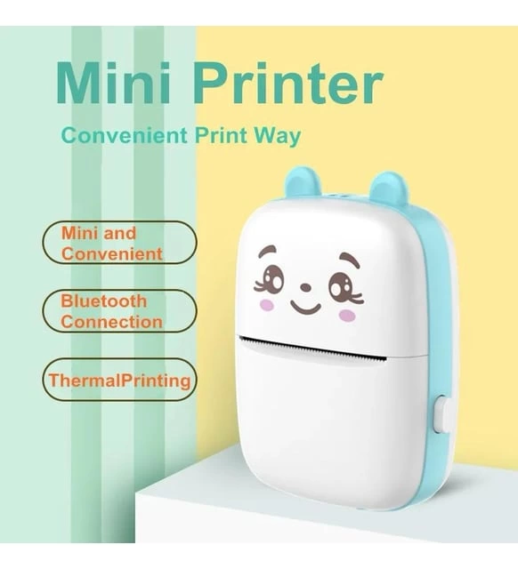 Mini Printer PR-01 Termal Fotoğraf Yazıcısı Mavi - 3