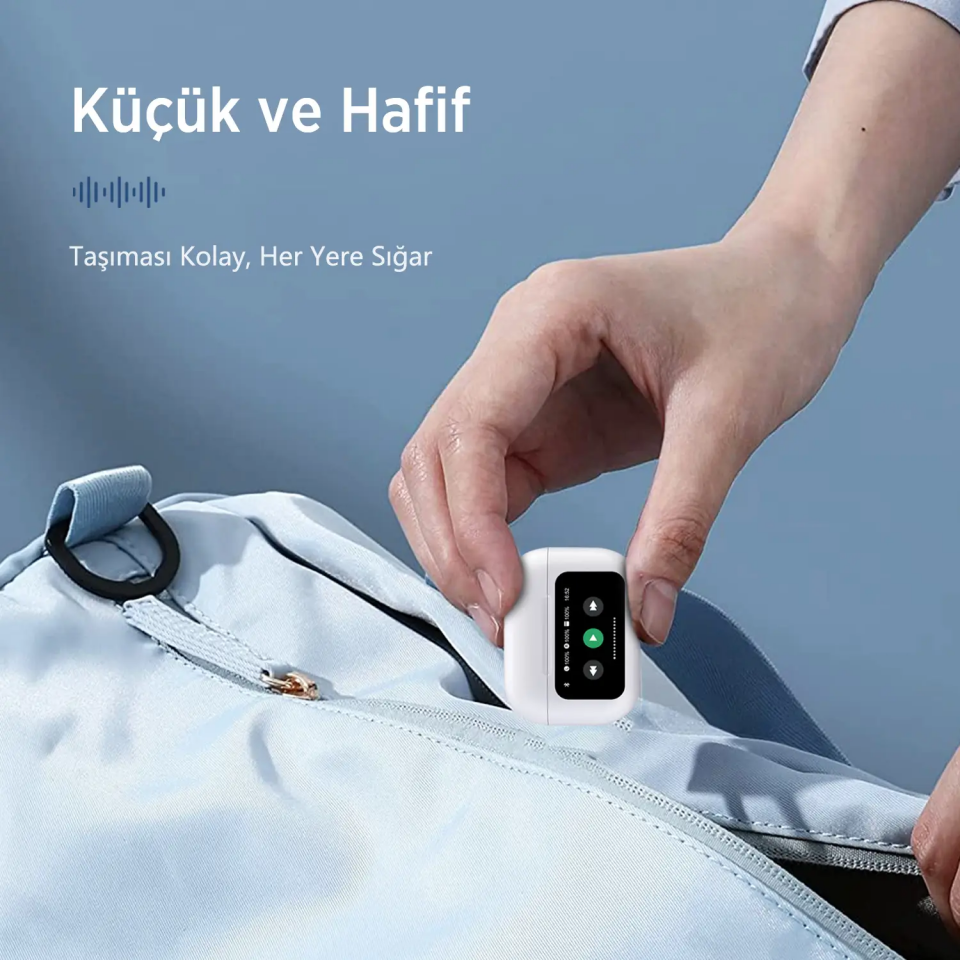 Bix Tw8 ANC/ENC Dokunmatik Dijital Ekranlı Bluetooth Kulaklık