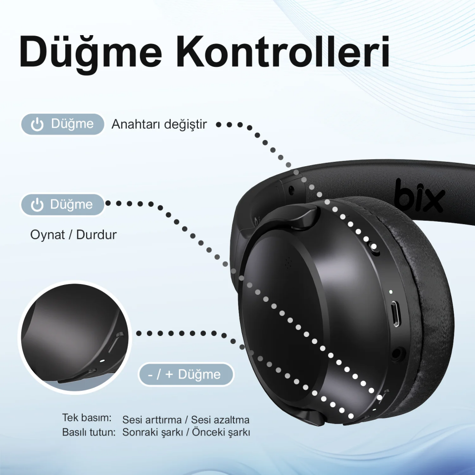 Bix H2 Bluetooth Kulaklık Siyah - 3