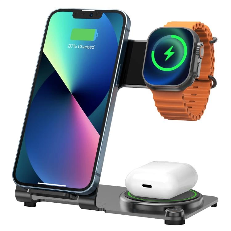 3 in 1 Y91 MagSafe Kablosuz Stand Siyah - 3