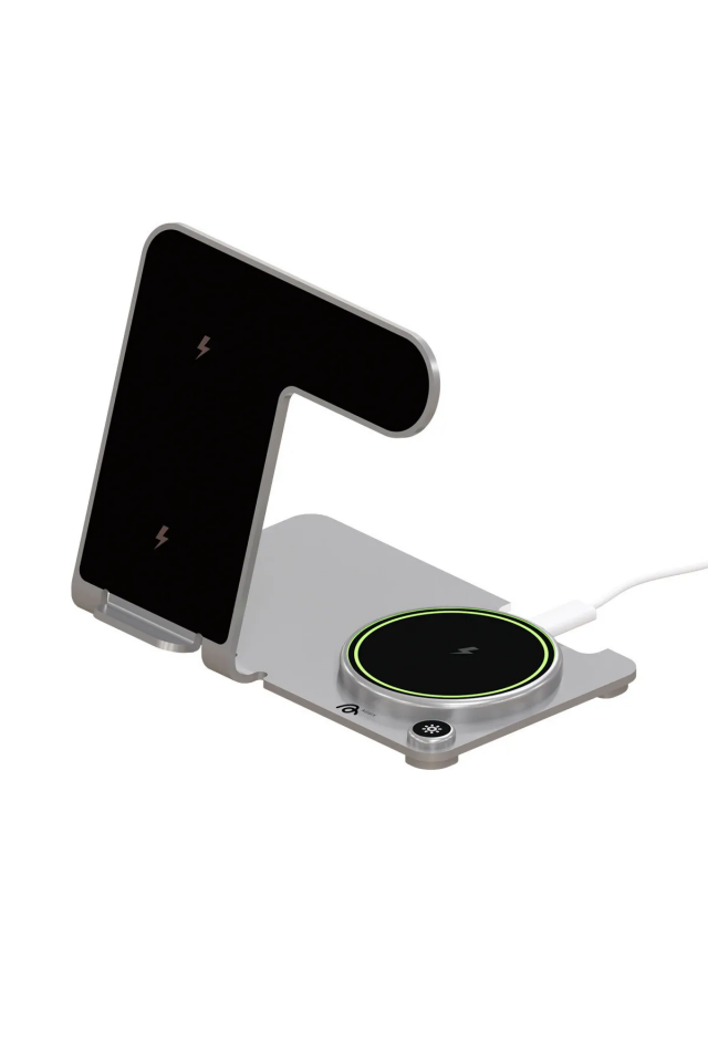3 in 1 Y91 MagSafe Kablosuz Stand Gümüş - 3