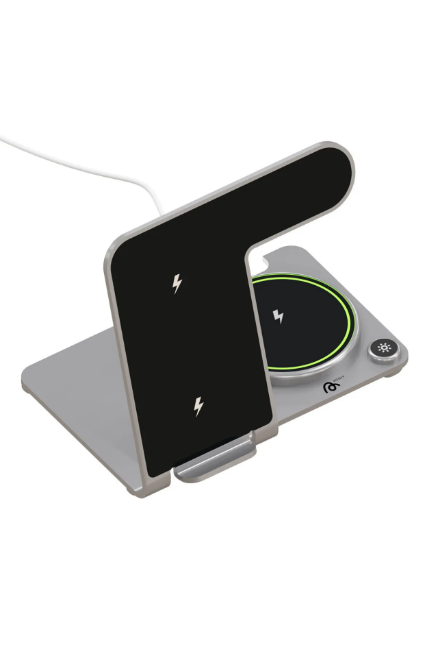 3 in 1 Y91 MagSafe Kablosuz Stand Gümüş - 2