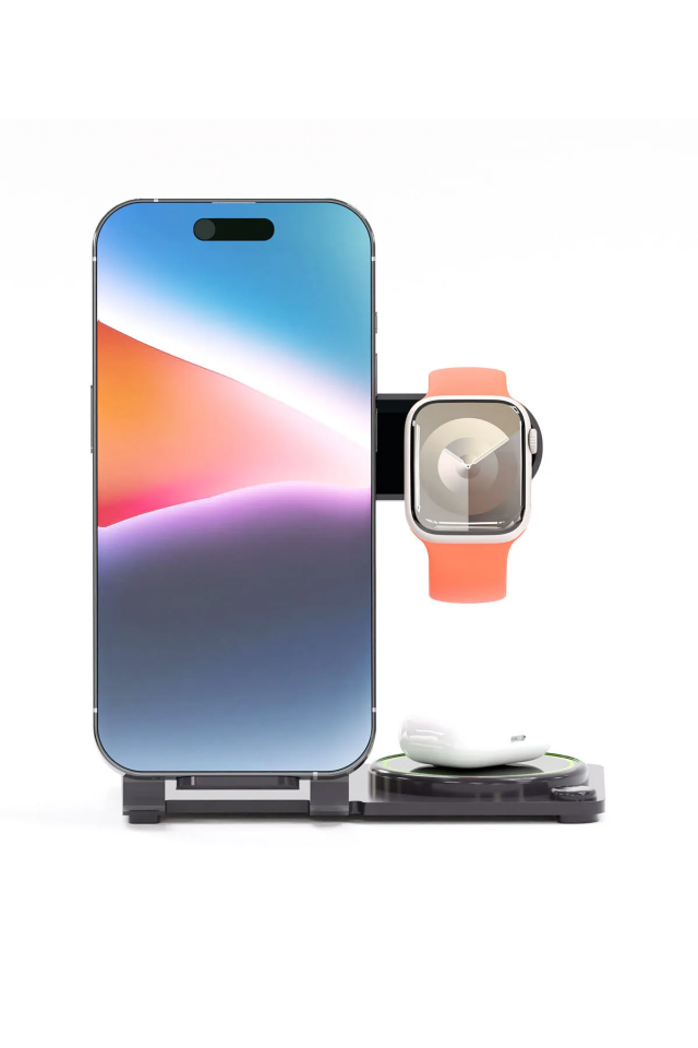 3 in 1 Y91 MagSafe Kablosuz Stand Gümüş - 5