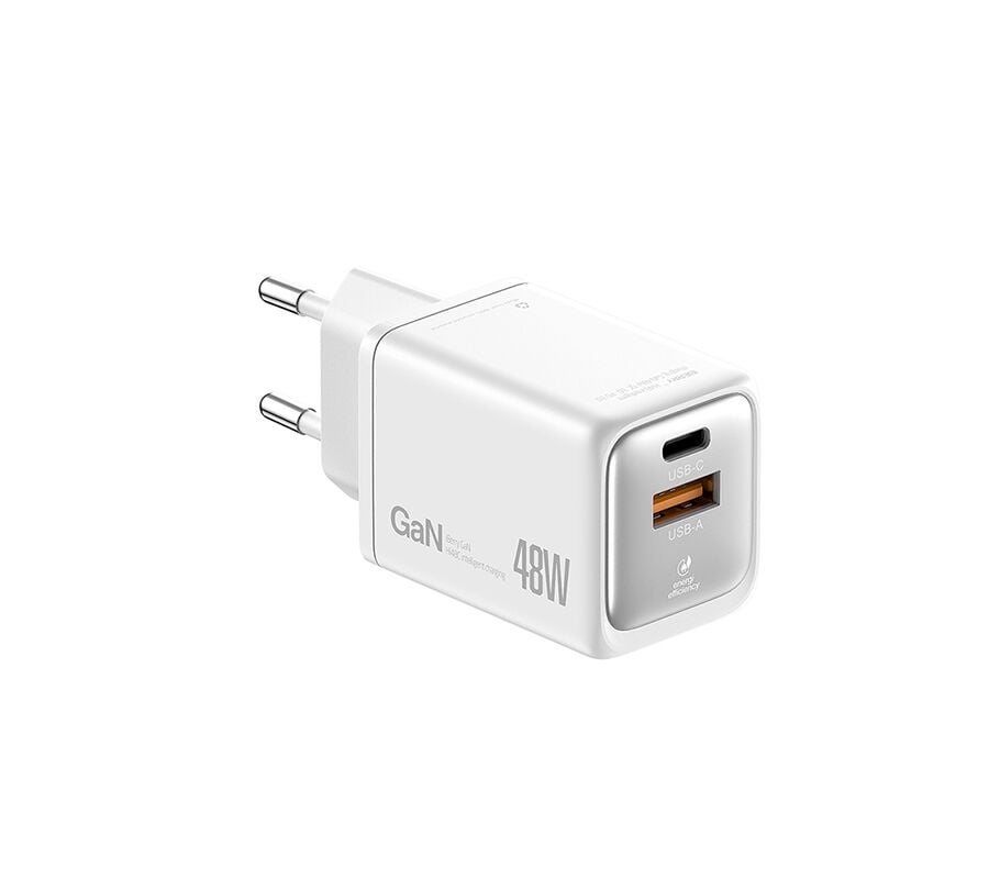 İberry 48W Gan Çift Çıkışlı Şarj Başlığı Hi48 Mini Beyaz