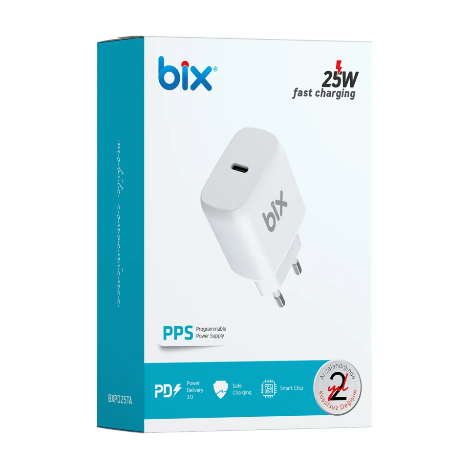 Bix Bx-Pd25Ta 25W Fast Type - C Çıkış Şarj Adaptörü