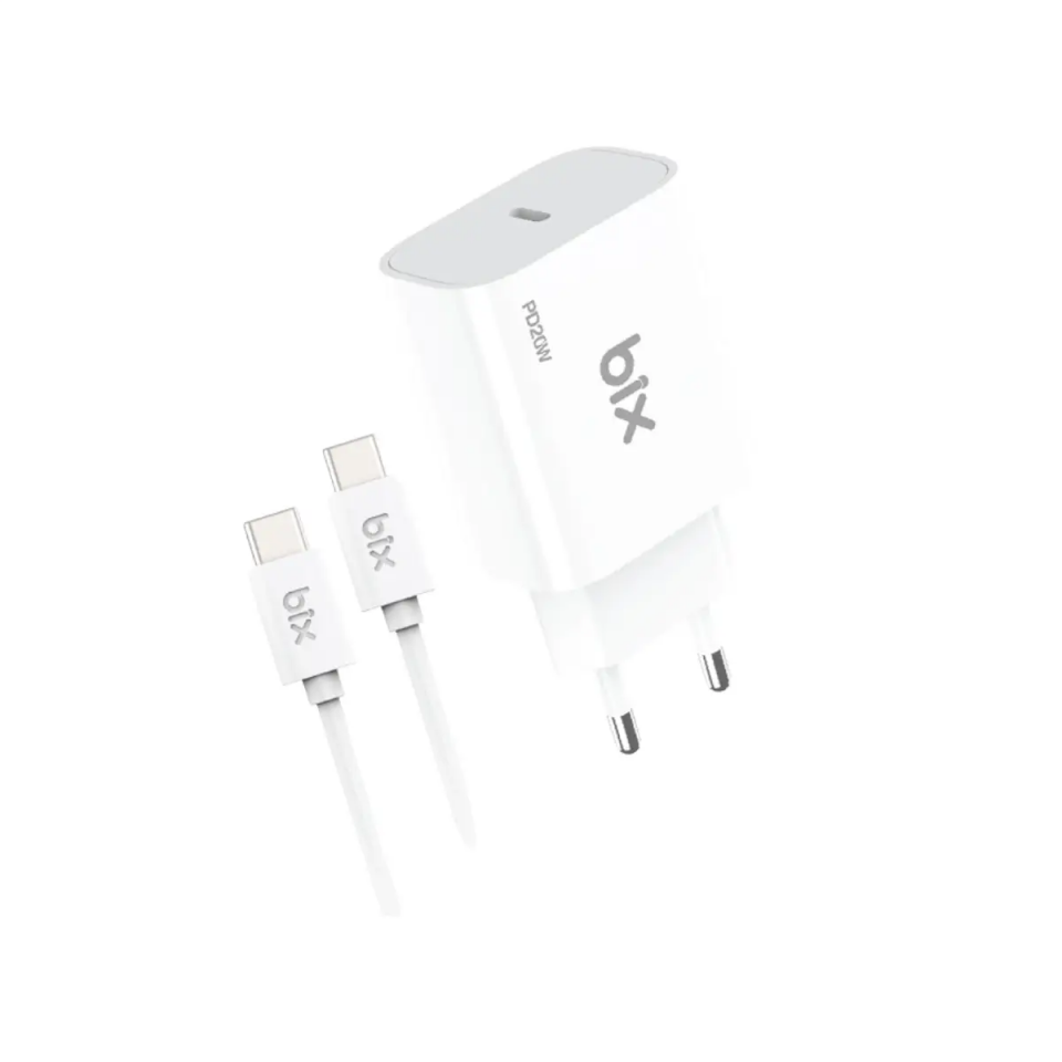 Bix Bxuc20ta-wt 20W Fast Type-C to Type-C Şarj Adaptörü ve Kablo
