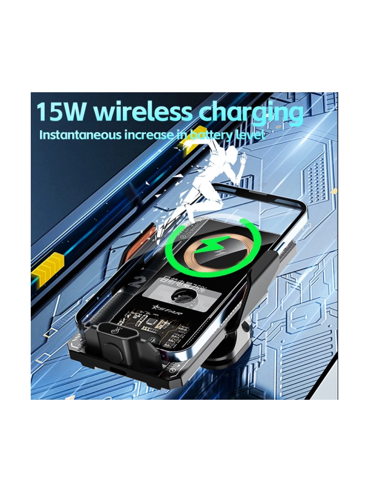 Smart 66W Kablosuz Şarjlı Telefon Tutucu T9 - 4