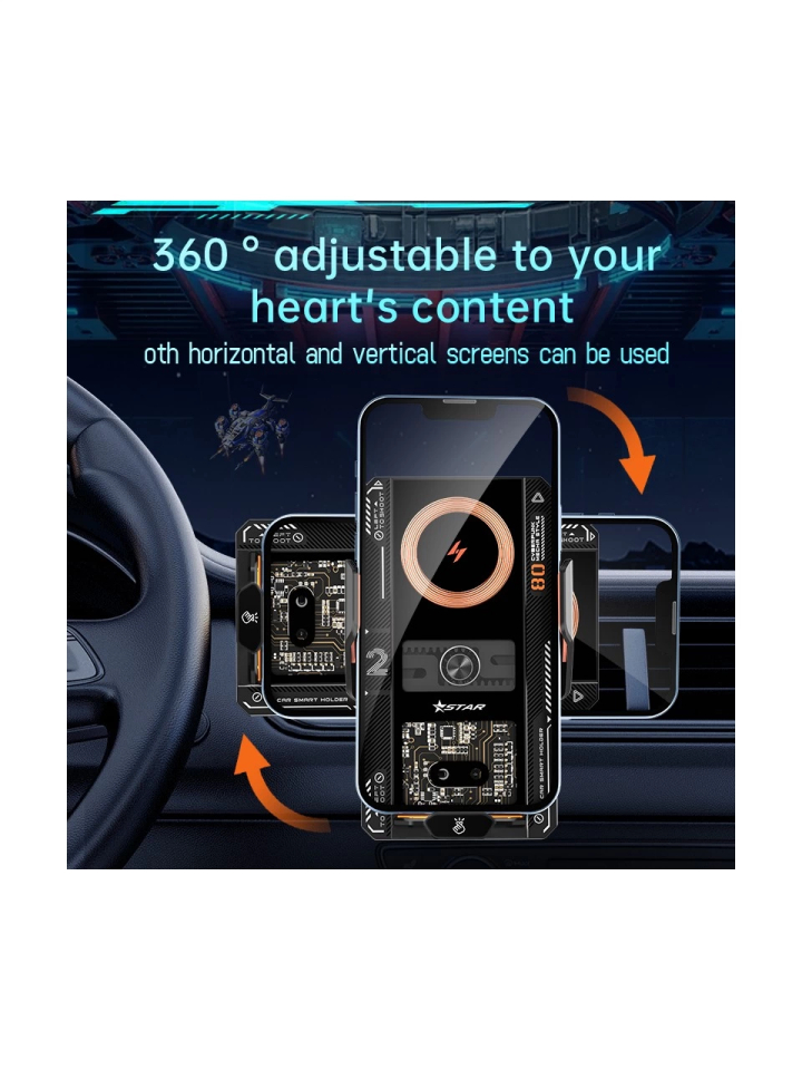 Smart 66W Kablosuz Şarjlı Telefon Tutucu T9 - 5