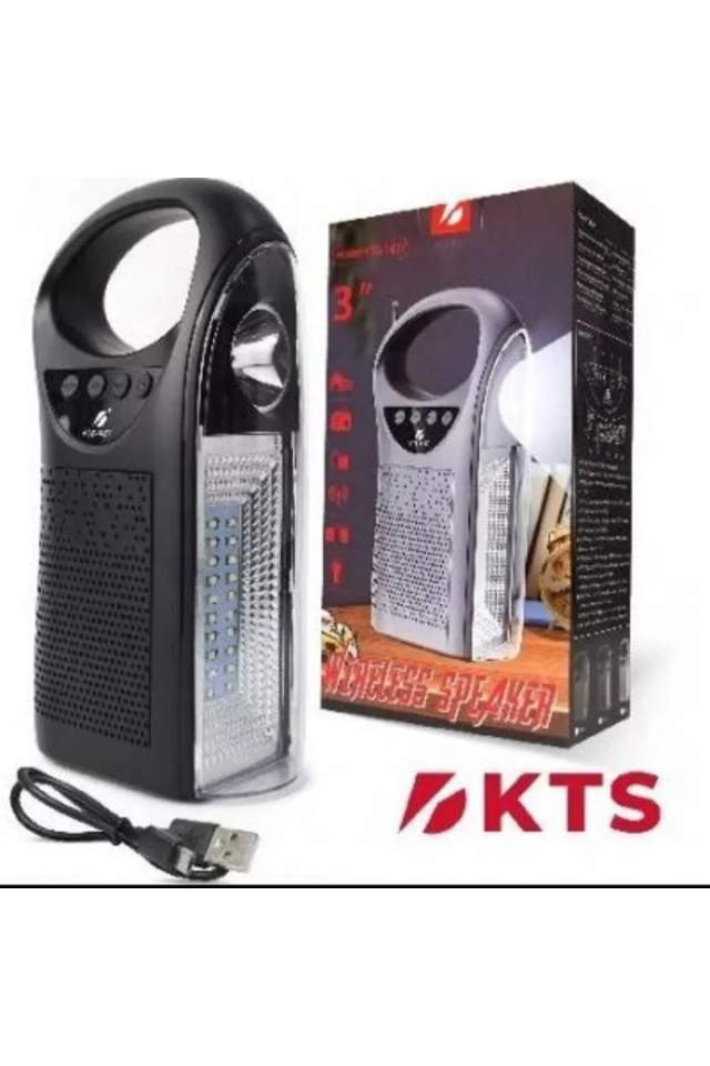 KTS-1437 Güneş Panelli Lamba ve Radio Ses Bombası Siyah