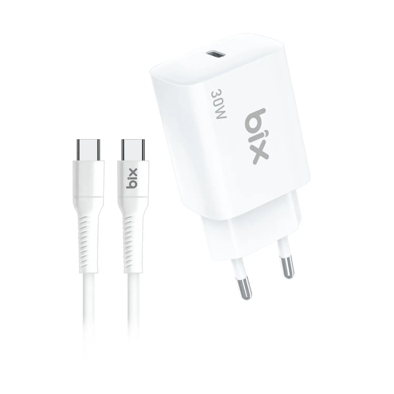 Bix 30w Type-C Adaptör ve Kablo Set Bxpd31c-Wt
