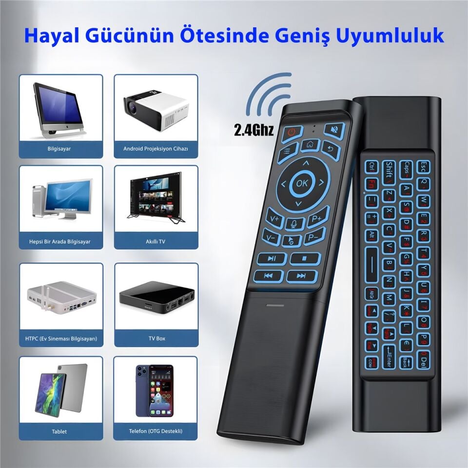 iDragon M3 Air Mouse ve Klavyeli Kumanda 2.4G/BT Switch
