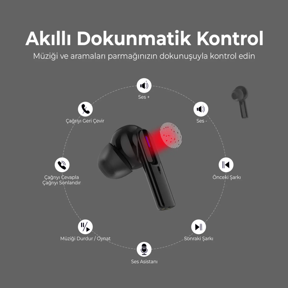 BİX TW4 TWS BT EARPHONE SILVER  -Bix soundrefi  TW4  Bluetooth kulaklık sılver