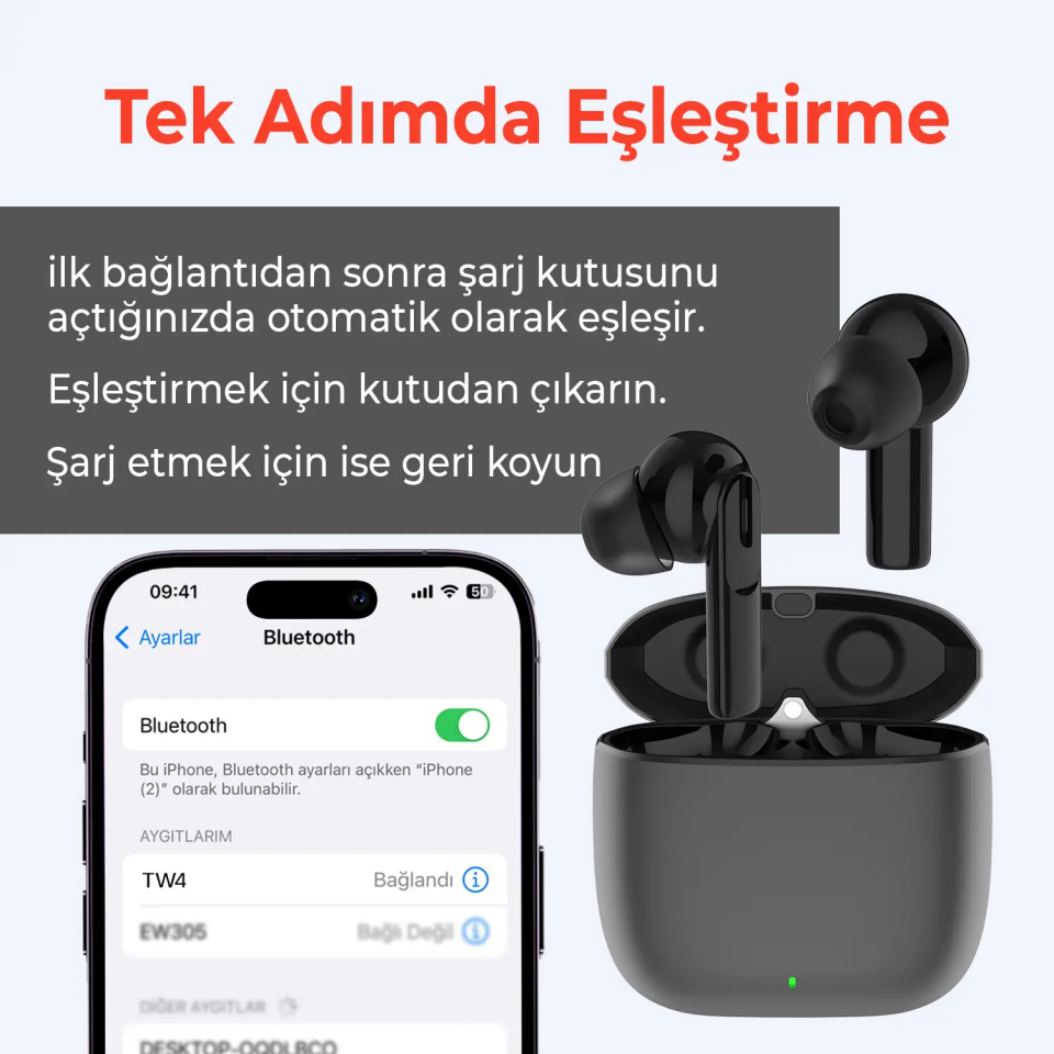BİX TW4 TWS BT EARPHONE SILVER  -Bix soundrefi  TW4  Bluetooth kulaklık sılver