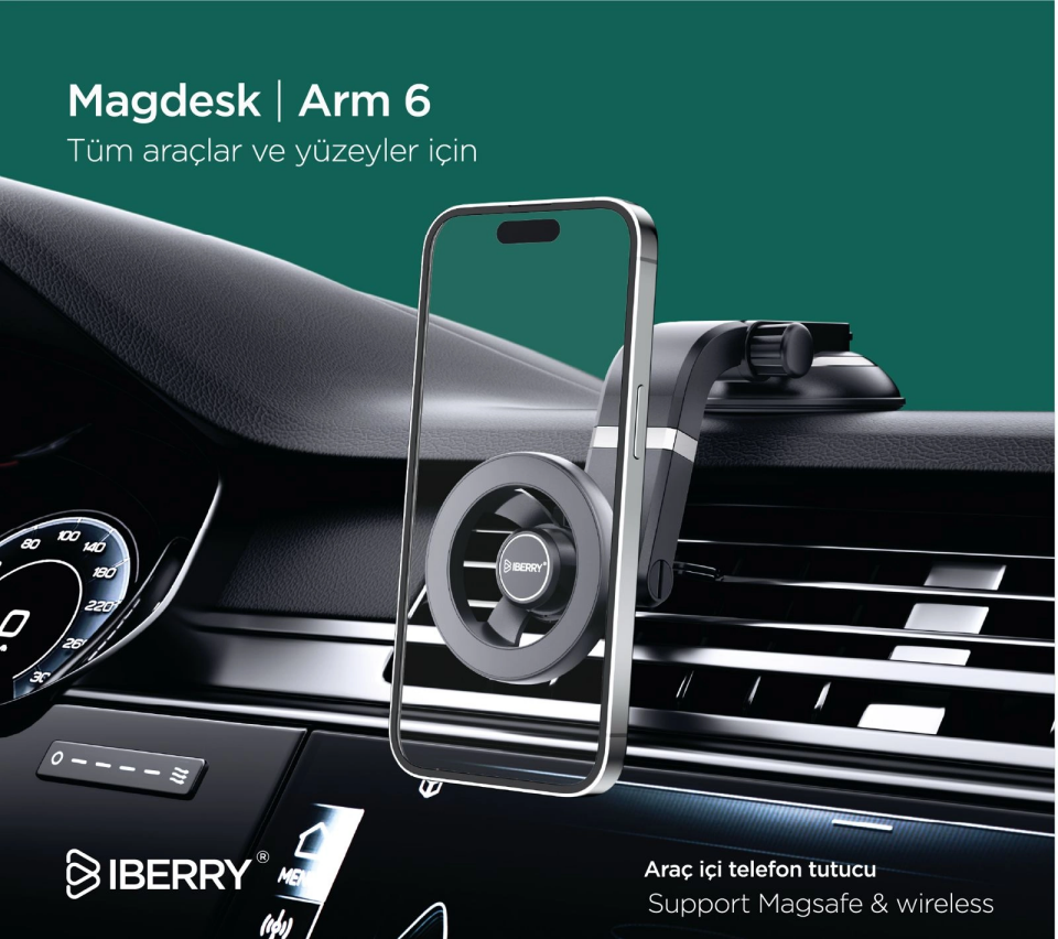 iBerry Magdesk Arm 6 MagSafe Araç Telefon Tutucu ARM6 - 7