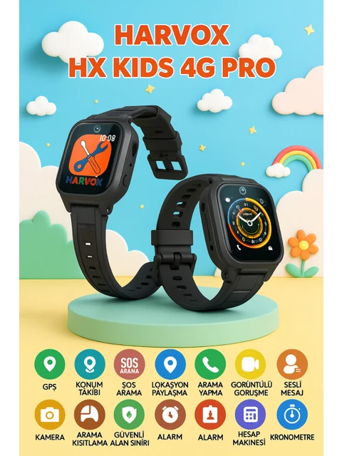 4G Pro Çocuk Saati Hx Kids Siyah