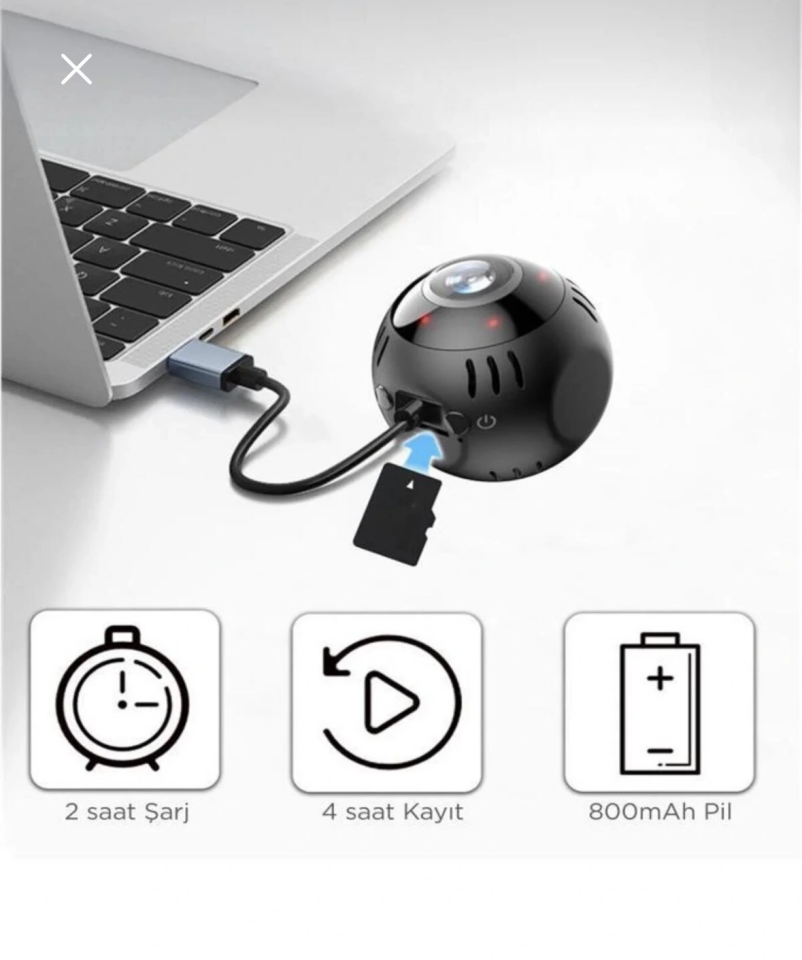 O-Kam Şarjlı Mıknatıslı Mini Balıkgözü Kamera TRM-CMR32