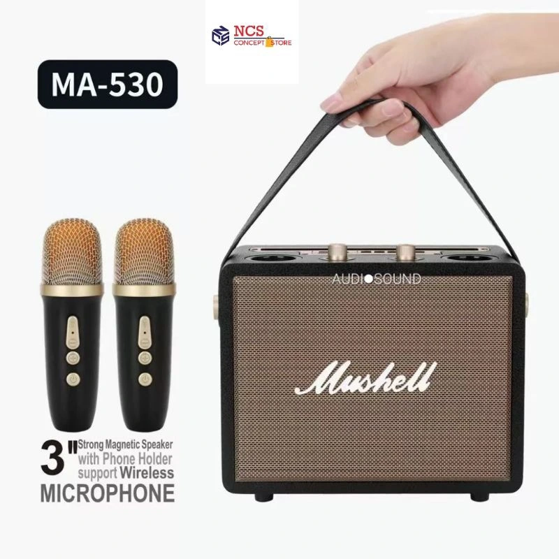Ma530 Sp-10 Ahşap 2 Mikrofonlu Bluetooth Ses Bombası Siyah - 2