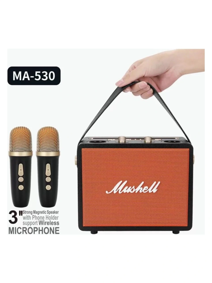 Ma530 Sp-10 Ahşap 2 Mikrofonlu Bluetooth Ses Bombası Siyah - 4