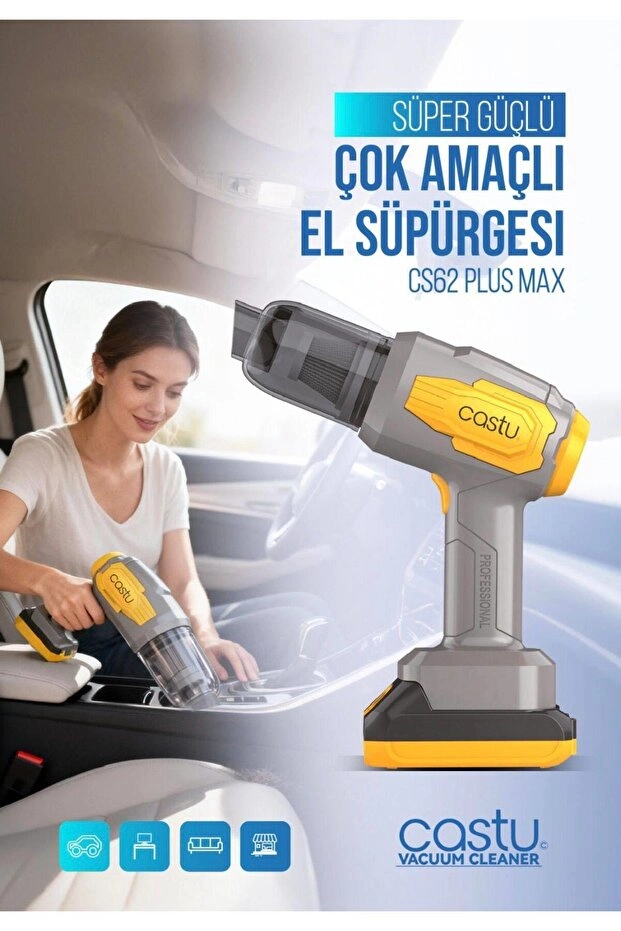 Şarjlı Araç Süpürgesi Ve Üfleme Çantalı Cs62 Plus Max
