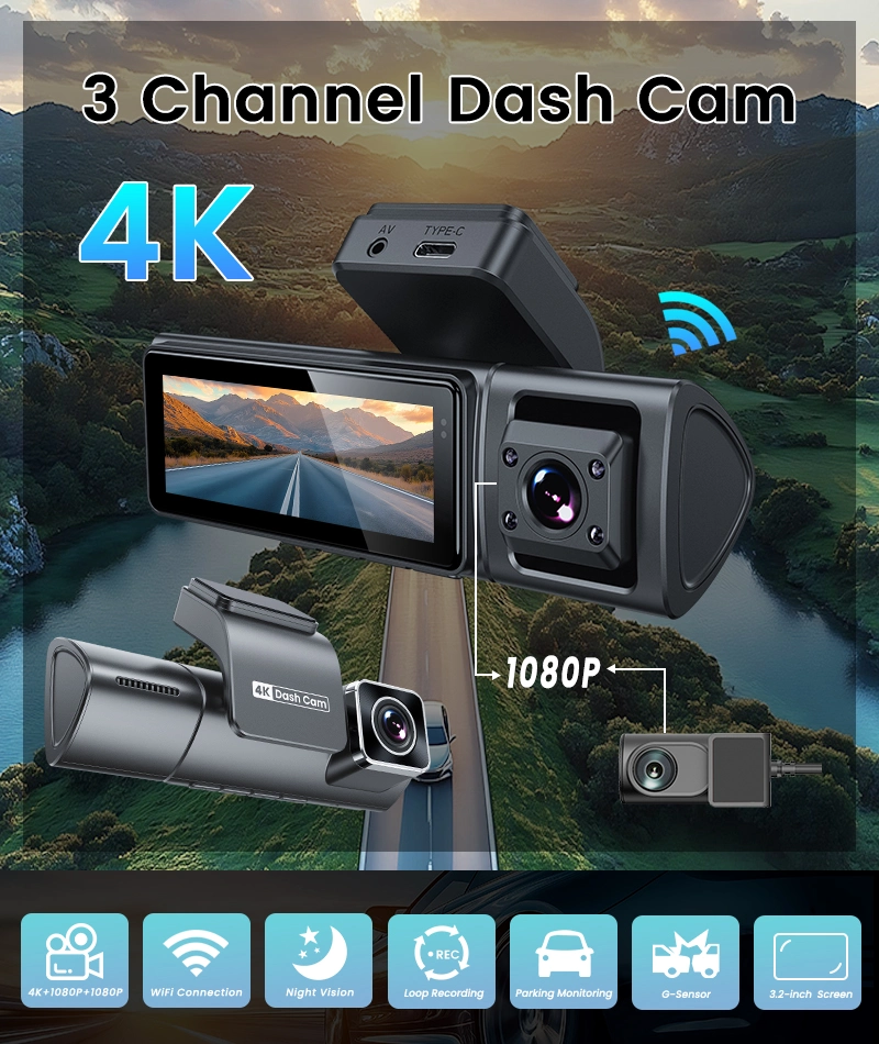 iDragon F9 3 Kameralı 4K Araç Kamerası