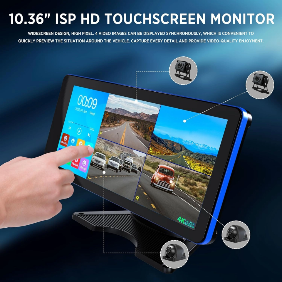 iDragon ZC 101-4 HD Tır CarPlay Monitör ve Kamera - 5
