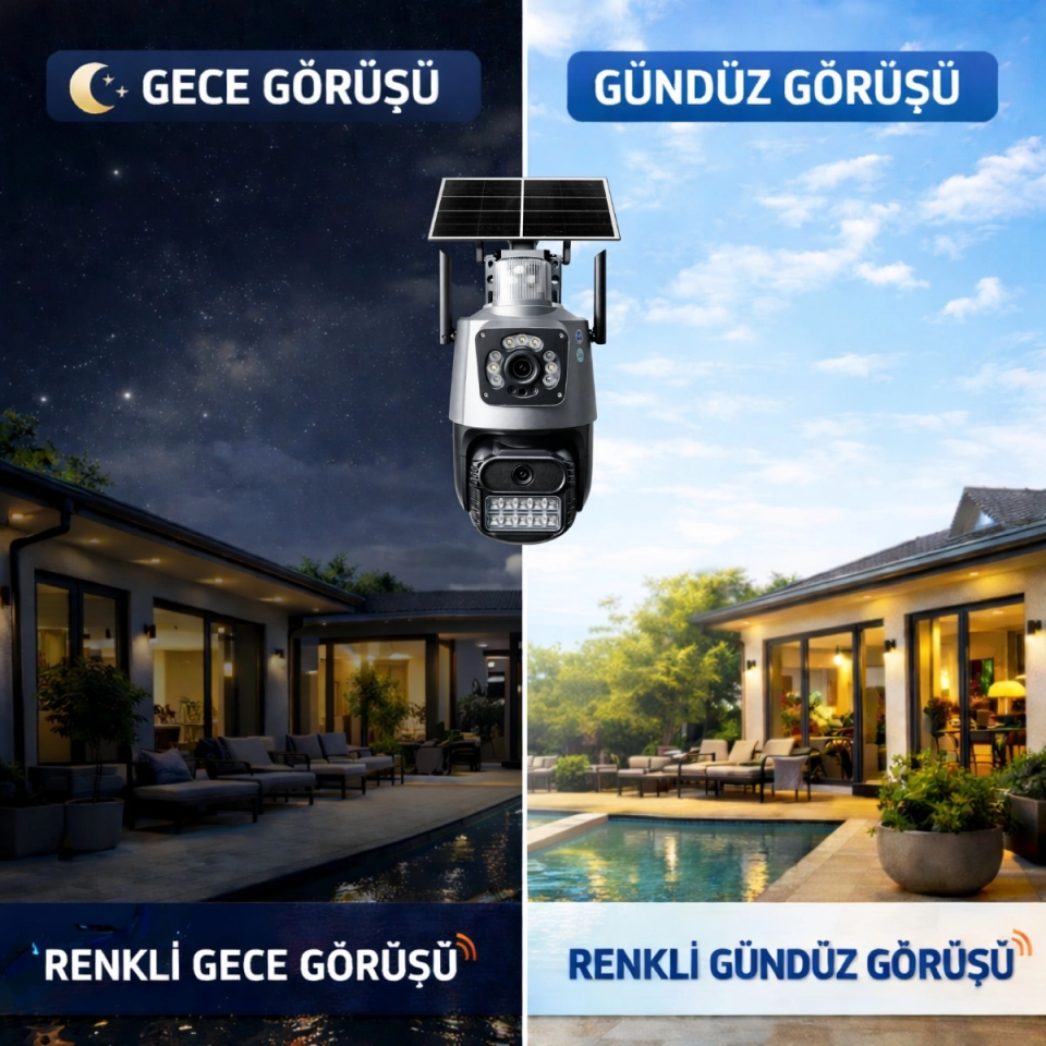 Onmi APX-WSP242 4G Güneş Panelli 6MP Çift Kameralı Güvenlik Kamerası - 5
