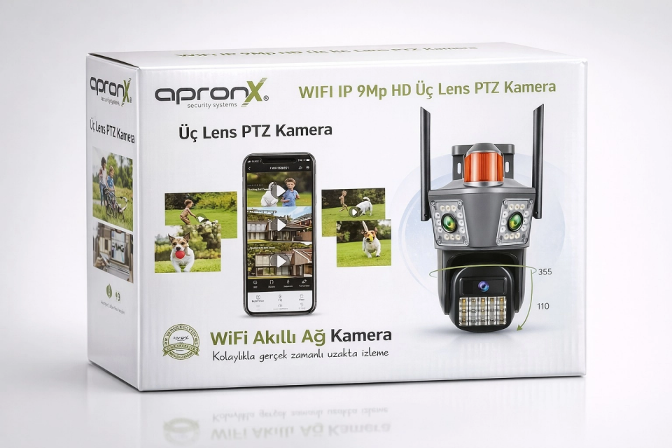Apronx APX-WPG490 9MP Üç Kameralı Wi-Fi Kamera - 4