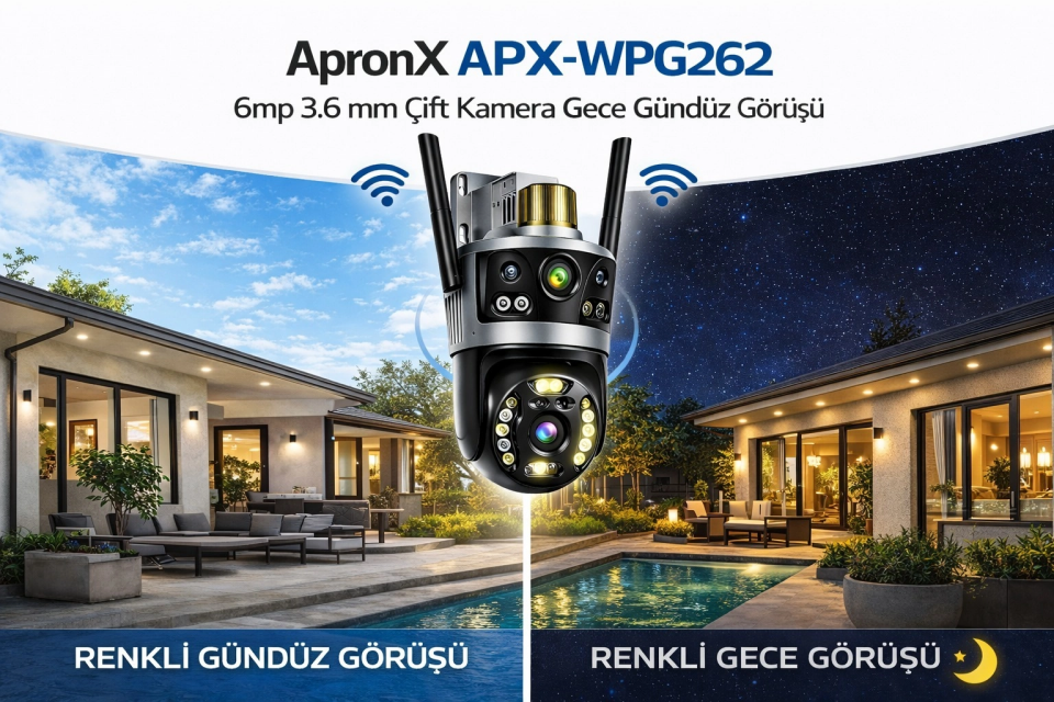 Apronx APX-WPG262 6MP Çift Kameralı Wi-Fi Kamera - 6