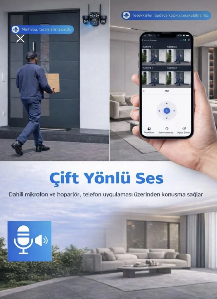 My-Scope My-01 3+3+3+3 4 Kameralı Wi-Fi Güvenlik Kamerası