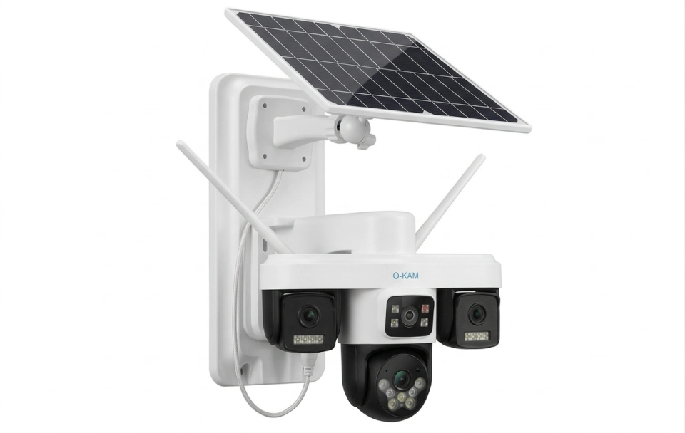 O-KAM OK-301 3 Kameralı 4G Çift Panelli Güvenlik Kamerası