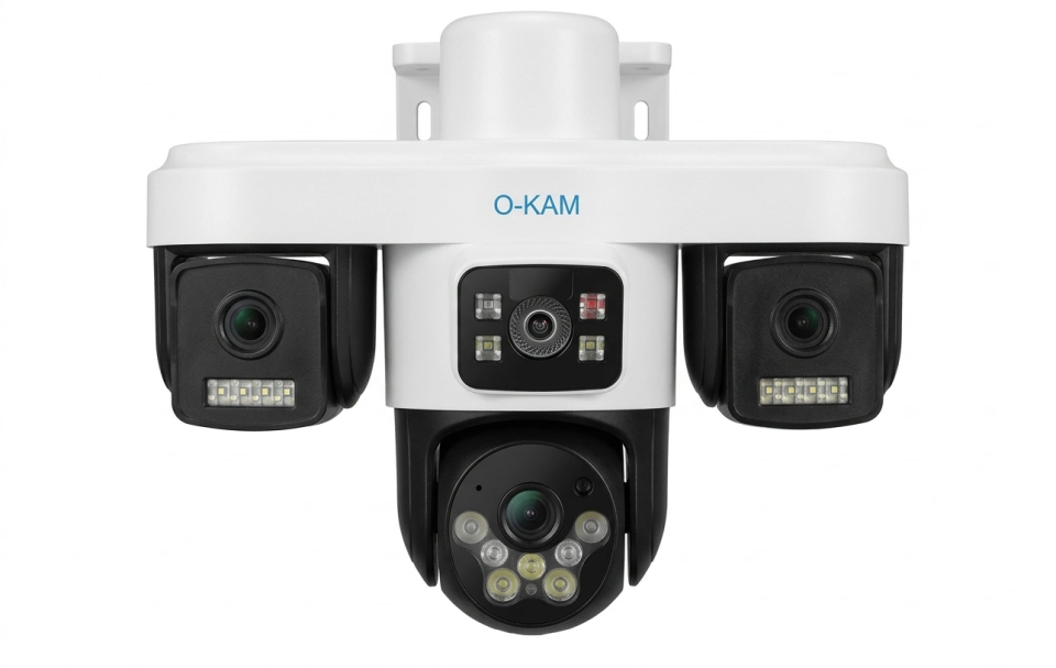 O-Kam Ok-301 3 Kameralı 4G Çift Panelli Güvenlik Kamerası