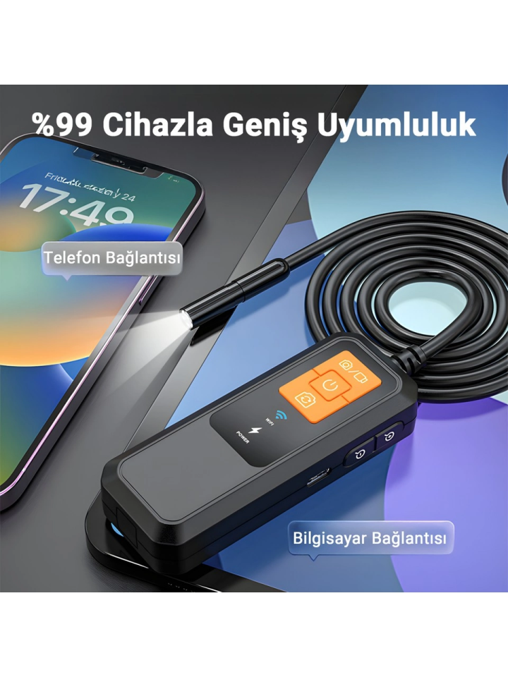 Yılan Kamera 10 Metre Wifili W600-2