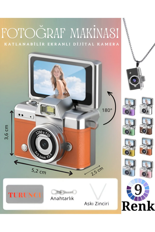 iDragon LK-027 Mini Fotoğraf Makinesi Turuncu - 2